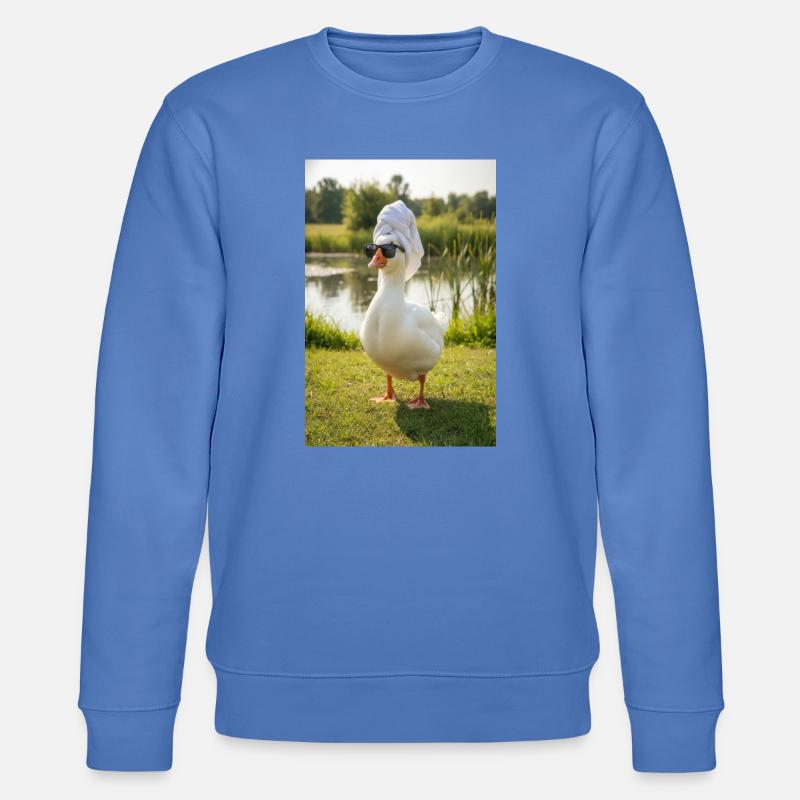 Spa-Ente mit Sonnenbrille - Stanley/Stella Unisex Bio-Sweatshirt CHANGER  - Blau