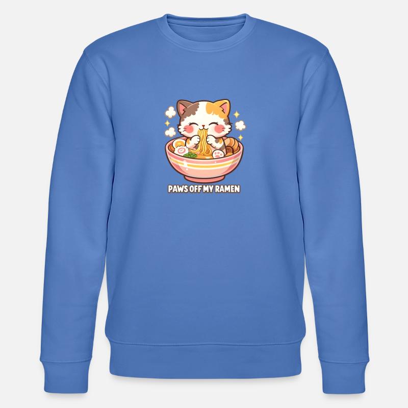 Pfoten weg Ramen Katze - Stanley/Stella Unisex Bio-Sweatshirt CHANGER  - Blau