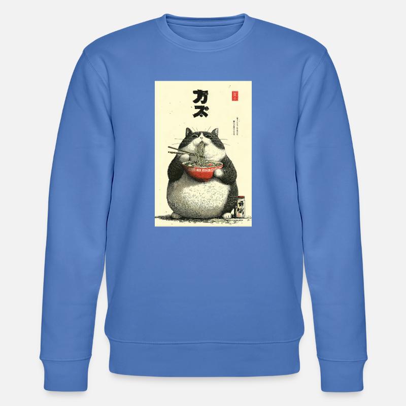 Chonky Cat Ramen Ukiyo-e - Stanley/Stella Unisex Bio-Sweatshirt CHANGER  - Blau