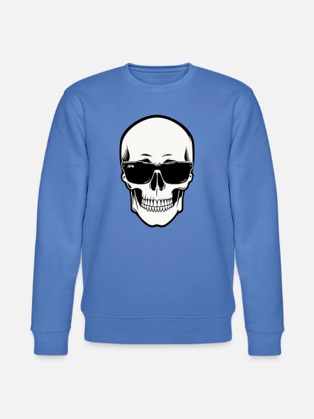 Skeleton with Sunglasses in Monochrome - Stanley/Stella CHANGER Unisex Organic Sweatshirt - bright blue