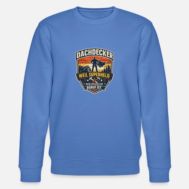 Dachdecker Superheld - Stanley/Stella Unisex Bio-Sweatshirt CHANGER  - Blau