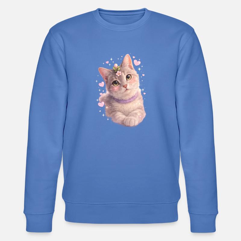 Blütiges Kätzchen - Stanley/Stella Unisex Bio-Sweatshirt CHANGER  - Blau