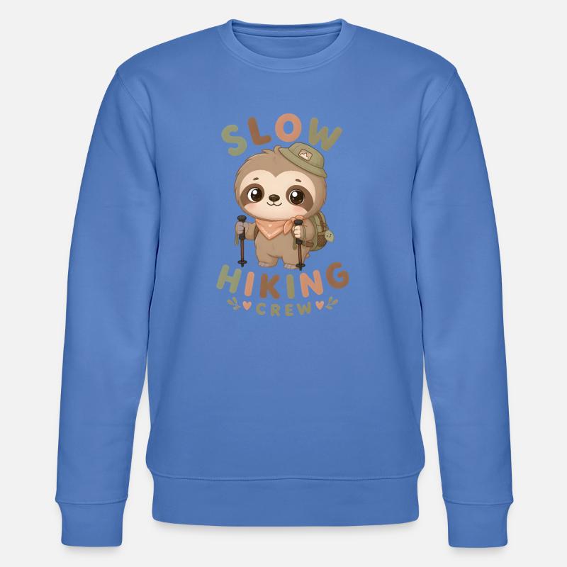 Langsam wandernde Faultier-Crew - Stanley/Stella Unisex Bio-Sweatshirt CHANGER - Blau