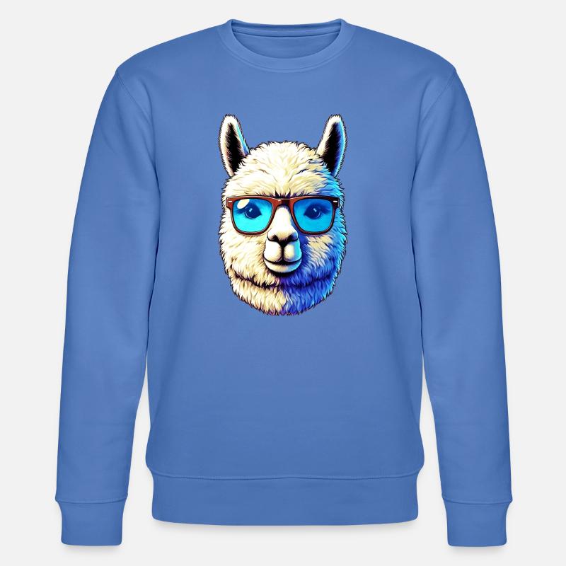 Alpaka mit Sonnenbrille - Stanley/Stella Unisex Bio-Sweatshirt CHANGER  - Blau