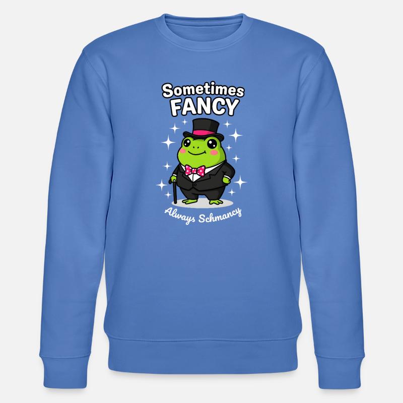 Manchmal Fancy Always Schmancy Dapper Frog - Stanley/Stella Unisex Bio-Sweatshirt CHANGER  - Blau