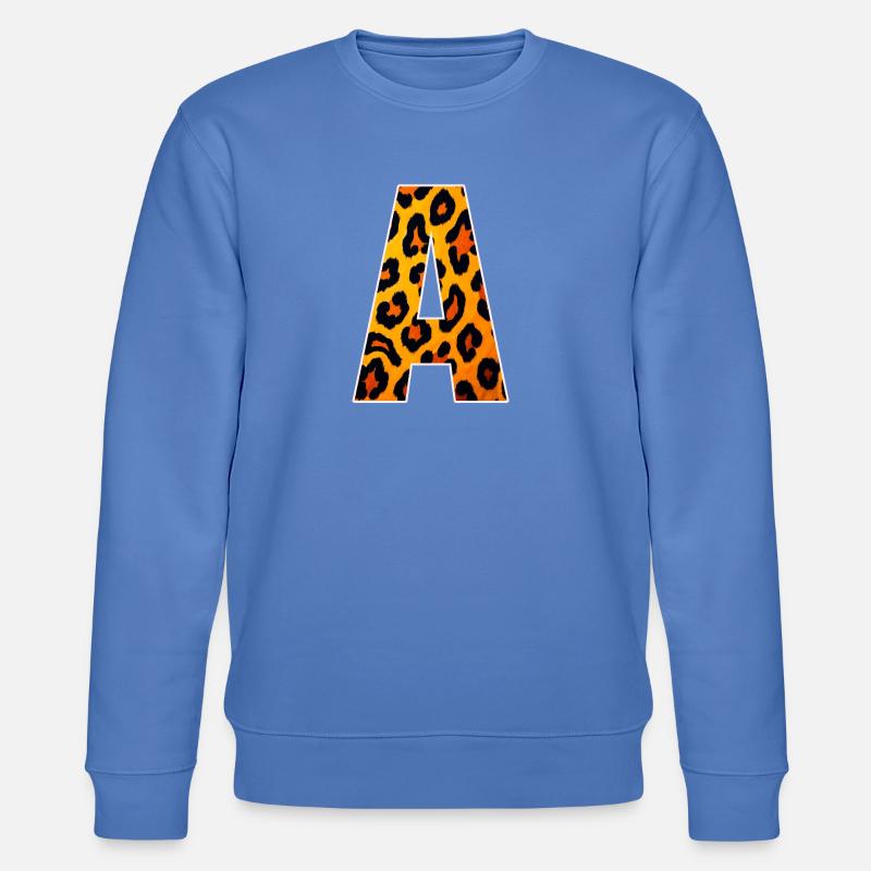 Leopard A-Buchstabe Print - Stanley/Stella Unisex Bio-Sweatshirt CHANGER - Blau