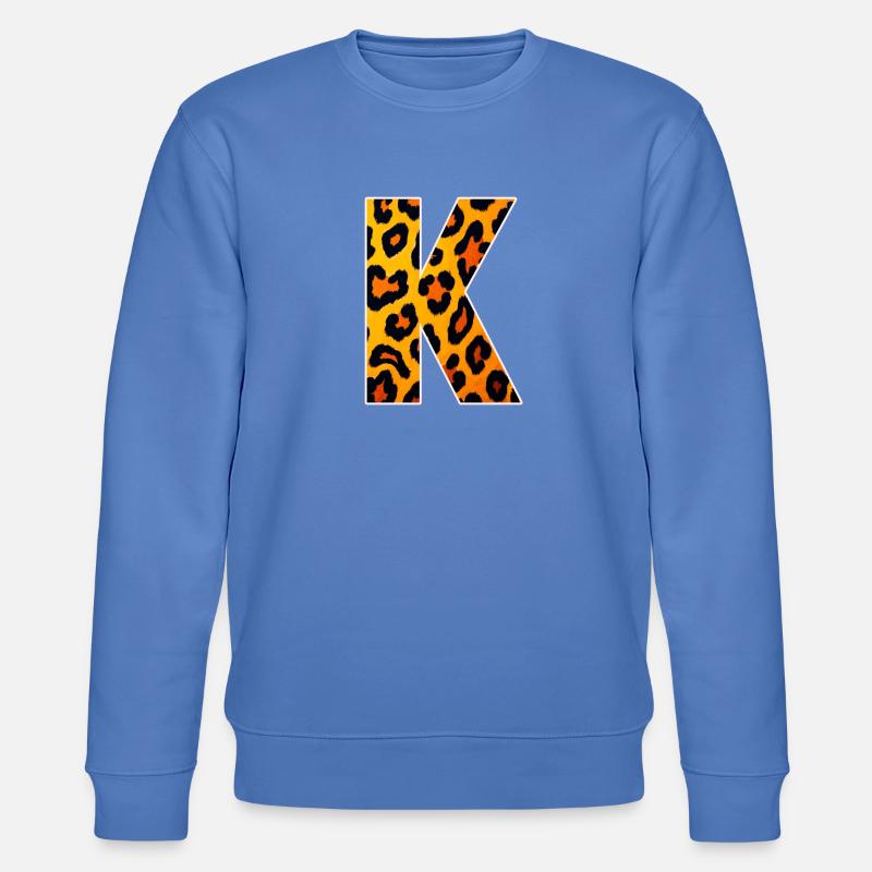 Leopardischer Buchstabe K - Stanley/Stella Unisex Bio-Sweatshirt CHANGER  - Blau