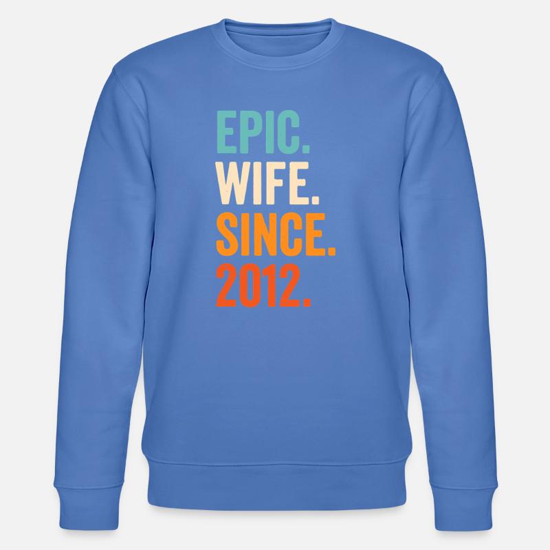 Epische Ehefrau seit 2012 - Stanley/Stella Unisex Bio-Sweatshirt CHANGER - Blau