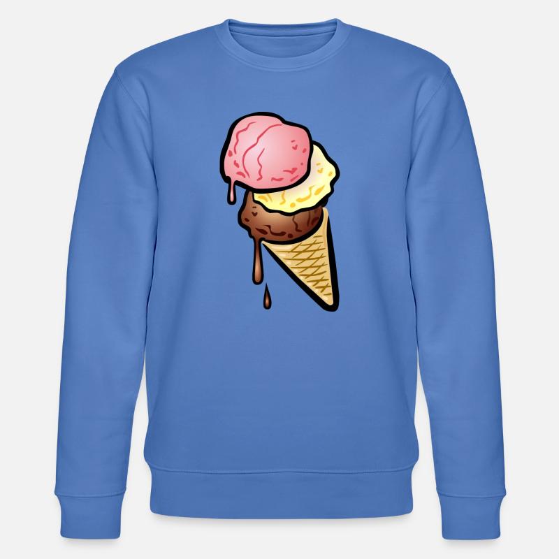 Eistüte mit drei Kugeln Eis - Stanley/Stella Unisex Bio-Sweatshirt CHANGER  - Blau