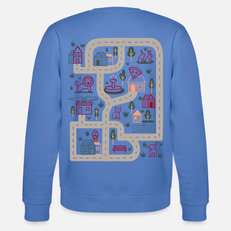 Kartenpfad Bunte Dorfwelt - Stanley/Stella Unisex Bio-Sweatshirt CHANGER  - Blau