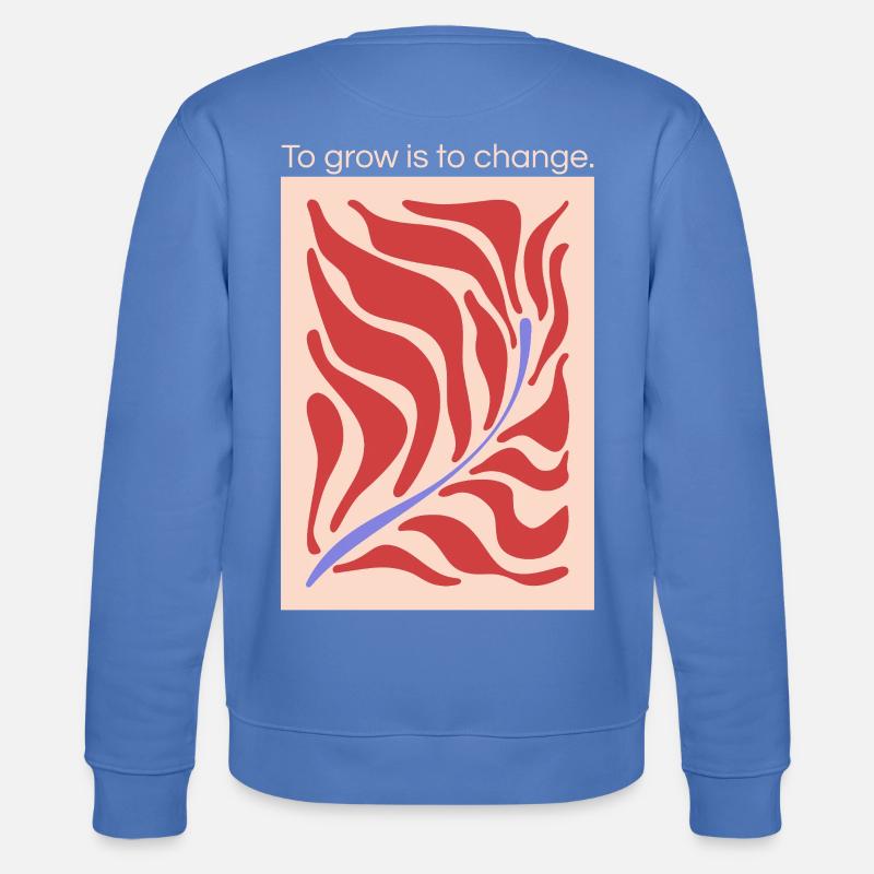 Growth through change – leaf shape pattern - Stanley/Stella CHANGER Unisex Organic Sweatshirt - bright blue