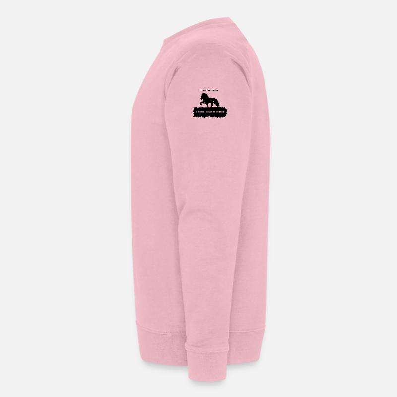 Spruch 2 mit Pferd 1 schwarz - Stanley/Stella Unisex Bio-Sweatshirt CHANGER  - Hellrosa