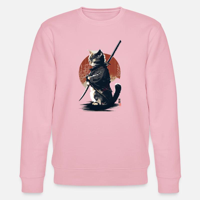 Kawaii Neko Samurai : Katzen-Samurai - Stanley/Stella Unisex Bio-Sweatshirt CHANGER  - Hellrosa