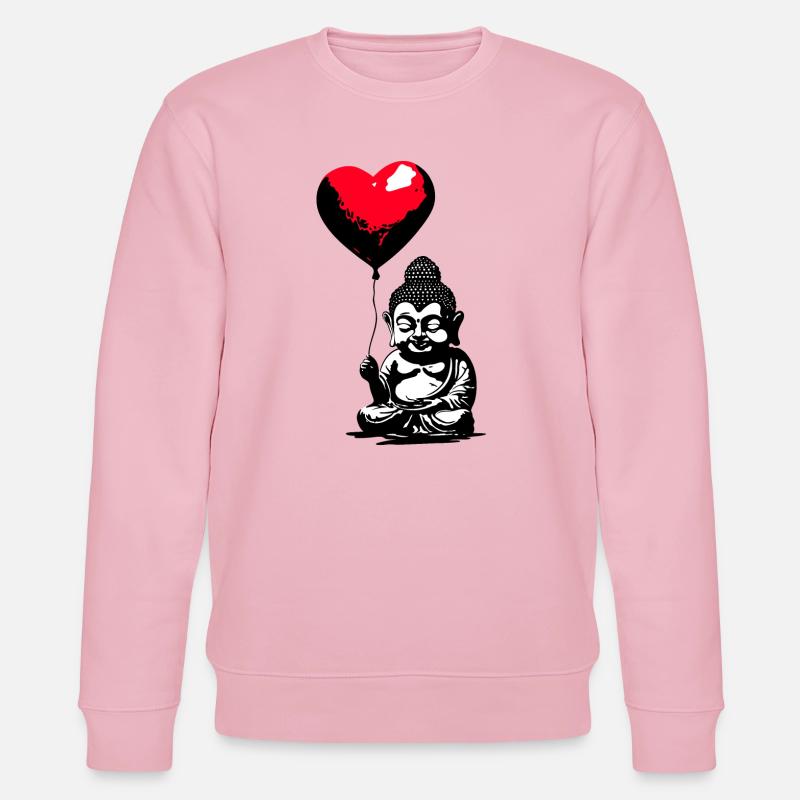 Buddha mit Herz Luftballon - Heartful Creatures - Stanley/Stella Unisex Bio-Sweatshirt CHANGER  - Hellrosa