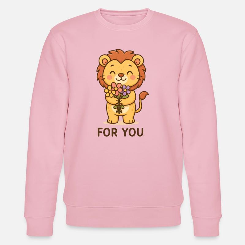 Löwe mit Blumen Gruß - Stanley/Stella Unisex Bio-Sweatshirt CHANGER  - Hellrosa