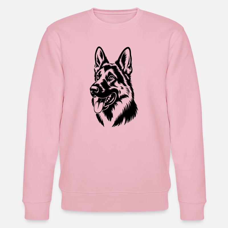 Illustration de tête de berger allemand - Sweat bio CHANGER Stanley/Stella Unisexe - rose pâle