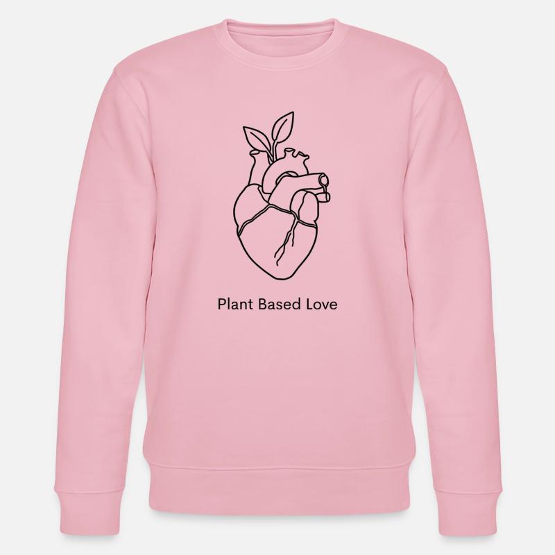 Plantbased Love – Herz & Blatt Fine Line - Stanley/Stella Unisex Bio-Sweatshirt CHANGER - Hellrosa