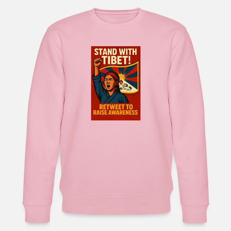 Stehen Sie an der Seite Tibets! - Stanley/Stella Unisex Bio-Sweatshirt CHANGER  - Hellrosa