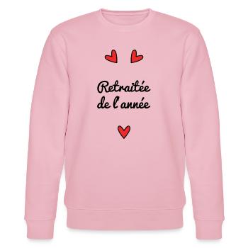 RETRAITEE. RETRAITE. BONNE RETRAITE - Sweat bio CHANGER Stanley/Stella Unisexe - rose pâle - Devant - Jaron (178cm) & Liana (172cm)
