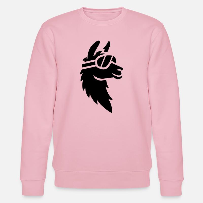 Lama mit Skibrille - Stanley/Stella Unisex Bio-Sweatshirt CHANGER  - Hellrosa