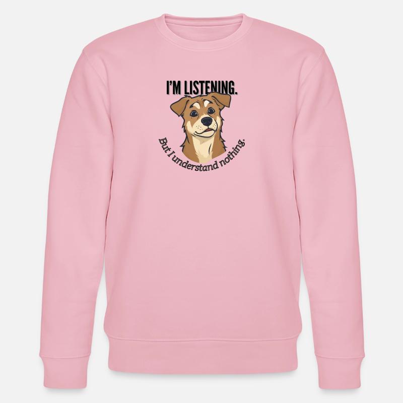 Ich höre das Hunde-Meme - Stanley/Stella Unisex Bio-Sweatshirt CHANGER  - Hellrosa