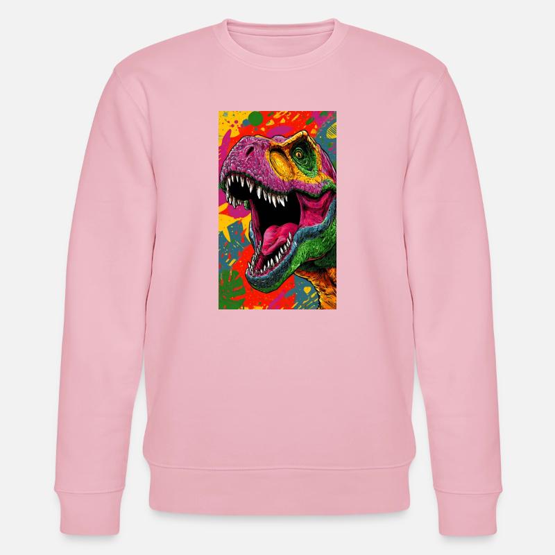 Dinosaurier - Stanley/Stella Unisex Bio-Sweatshirt CHANGER  - Hellrosa