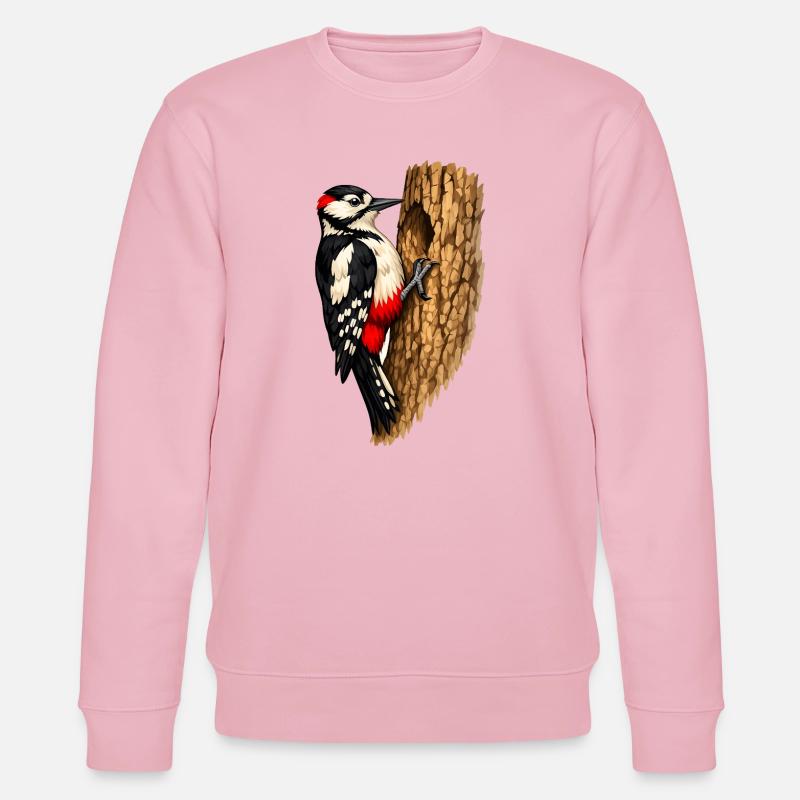 Pic dans un arbre - Sweat bio CHANGER Stanley/Stella Unisexe - rose pâle