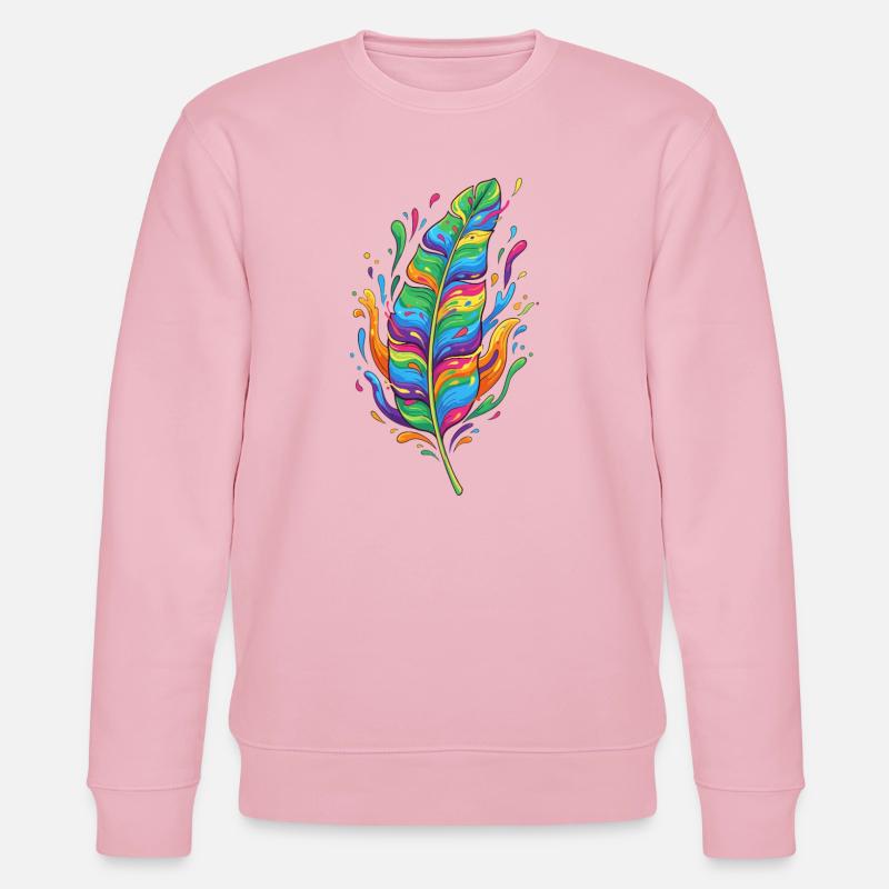 Regenbogenfeder Farbexplosion - Stanley/Stella Unisex Bio-Sweatshirt CHANGER  - Hellrosa