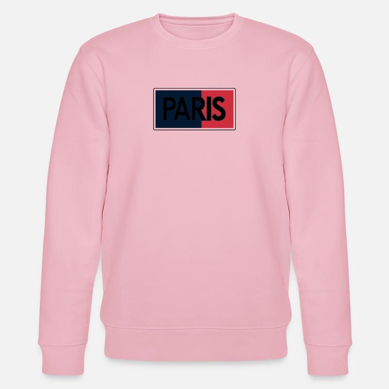 Paris Flag Split Typography - Stanley/Stella CHANGER Unisex Organic Sweatshirt - cotton pink