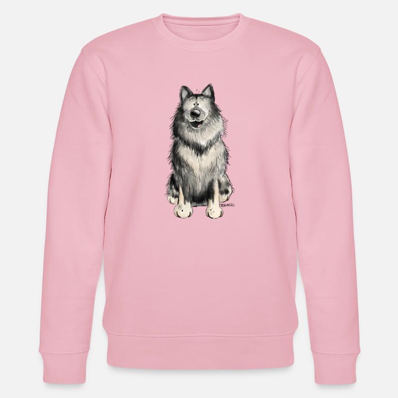Glücklicher Wolfsspitz I Comic Hund Geschenk - Stanley/Stella Unisex Bio-Sweatshirt CHANGER  - Hellrosa
