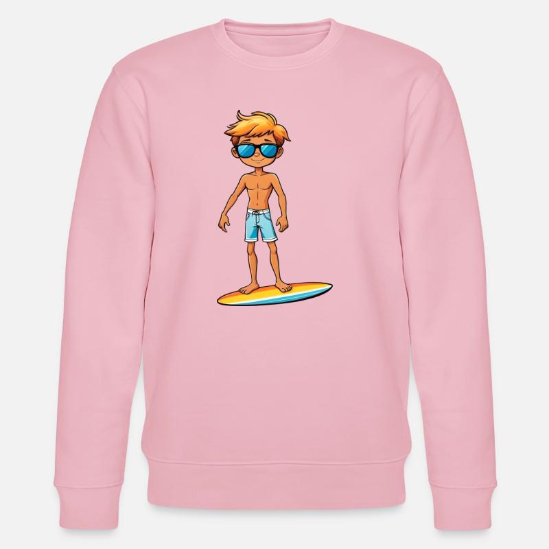 Cooler junger Surfer Dude Boy - Stanley/Stella Unisex Bio-Sweatshirt CHANGER  - Hellrosa