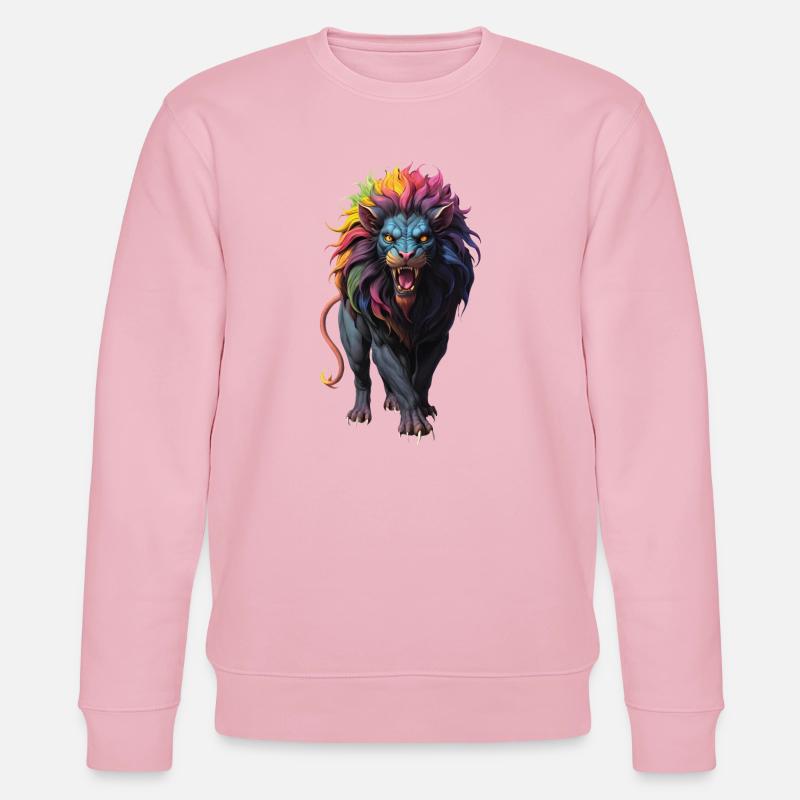 Mehrfarbiger Löwe - Stanley/Stella Unisex Bio-Sweatshirt CHANGER  - Hellrosa
