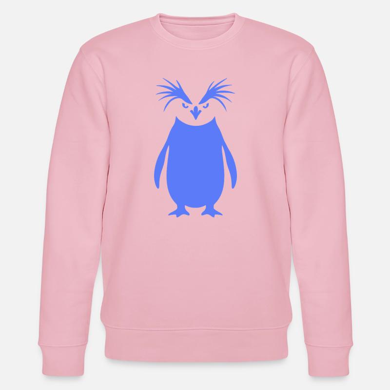 Minimalistischer Kaiserpinguin Silhouette Kunst - Stanley/Stella Unisex Bio-Sweatshirt CHANGER  - Hellrosa