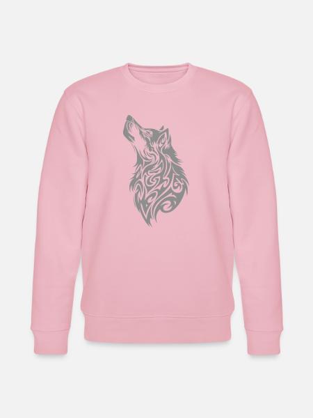 Nordic Wolf Tribal Tattoo - Stanley/Stella CHANGER Unisex Organic Sweatshirt - cotton pink