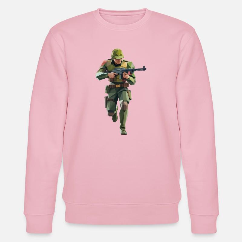 Army Soldier - Cooles Low-Poly-Logo - Stanley/Stella Unisex Bio-Sweatshirt CHANGER  - Hellrosa