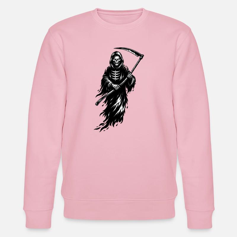 Düsterer Sensenmann Skull im Dark Style  - Stanley/Stella Unisex Bio-Sweatshirt CHANGER  - Hellrosa