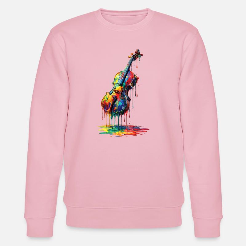 Geige mit tropfender Farbe - Stanley/Stella Unisex Bio-Sweatshirt CHANGER  - Hellrosa