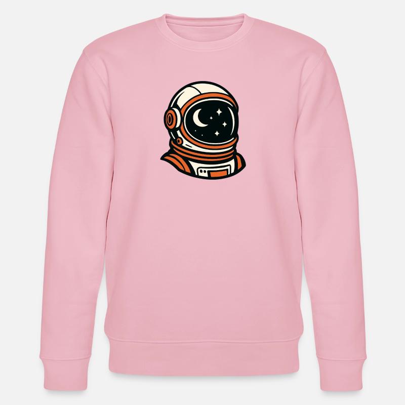 Astronaut am Nachthimmel - Stanley/Stella Unisex Bio-Sweatshirt CHANGER  - Hellrosa