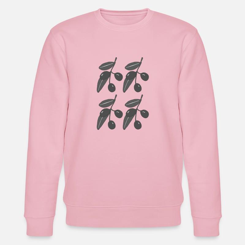 Branches d’olivier noir blanc - Sweat bio CHANGER Stanley/Stella Unisexe - rose pâle
