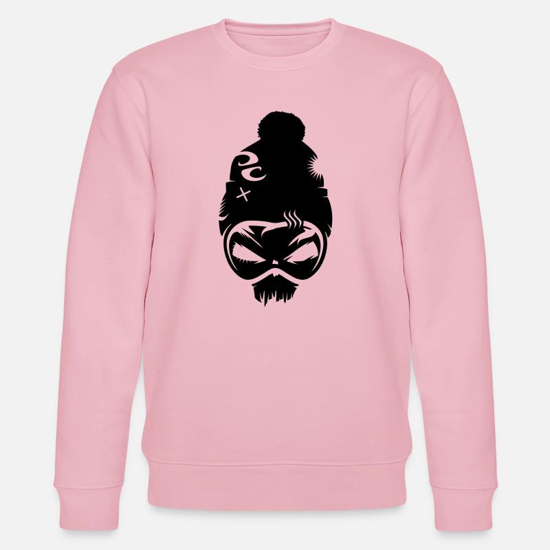 Snowboard Skull mit Snowboard Brille - Stanley/Stella Unisex Bio-Sweatshirt CHANGER  - Hellrosa
