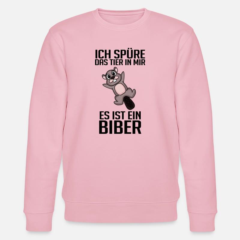 Biber Nagetier Zoo Geschenk - Stanley/Stella Unisex Bio-Sweatshirt CHANGER  - Hellrosa
