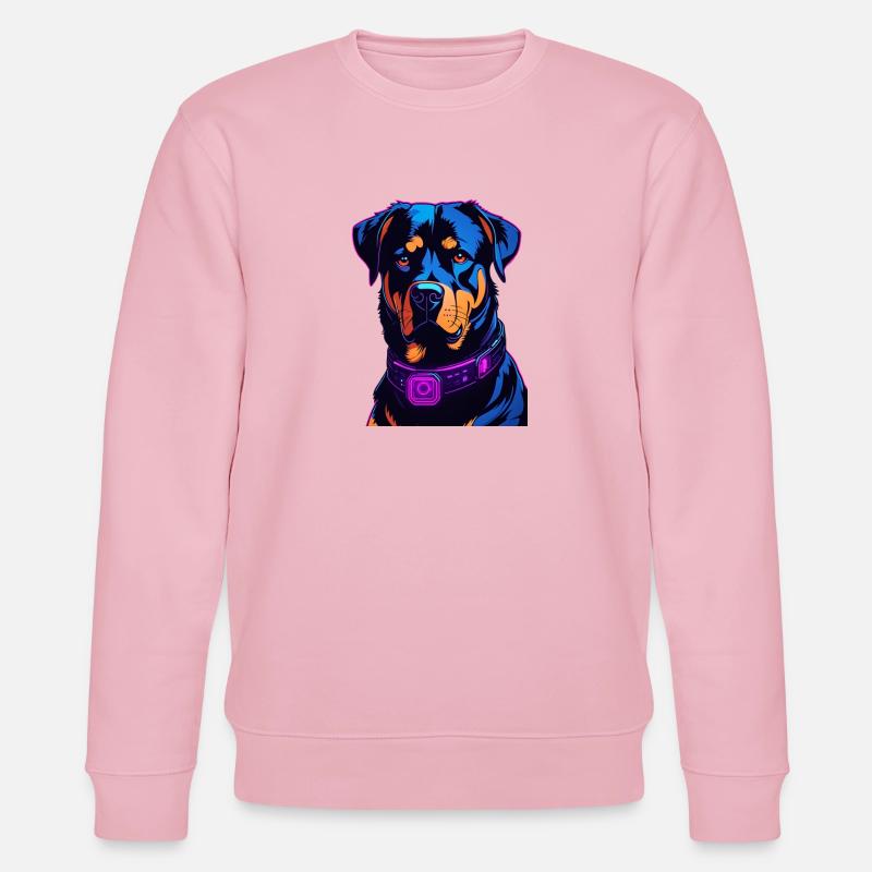 Neon Rottweiler Digital Art - Stanley/Stella Unisex Bio-Sweatshirt CHANGER  - Hellrosa