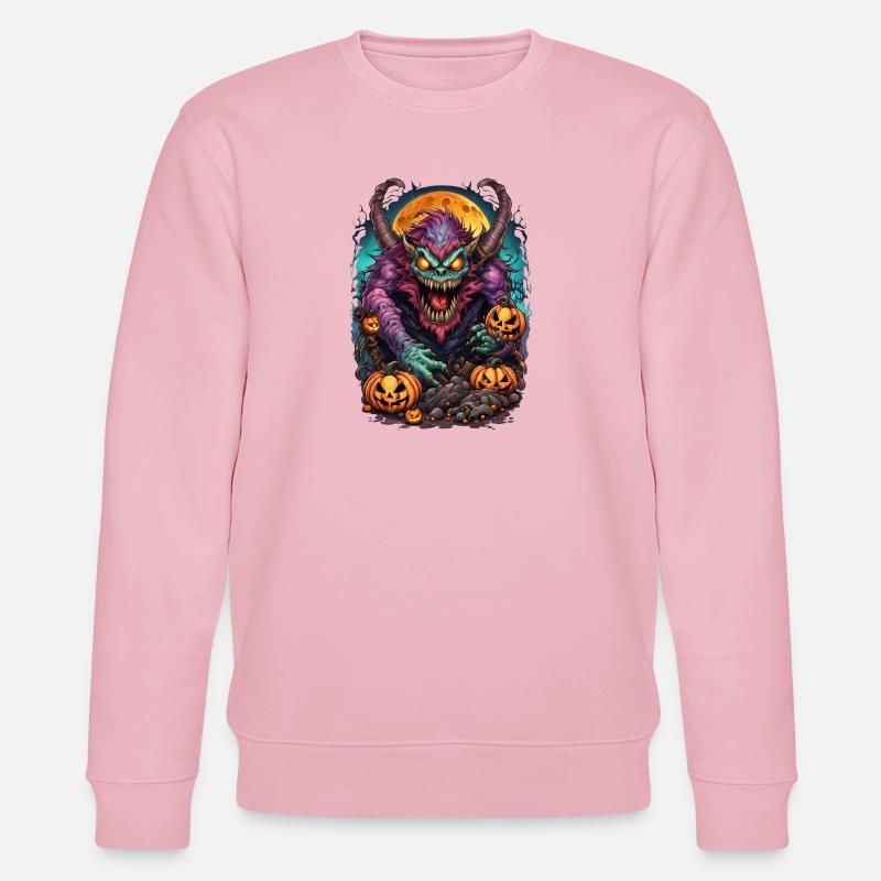 Dämon Halloween  - Stanley/Stella Unisex Bio-Sweatshirt CHANGER  - Hellrosa