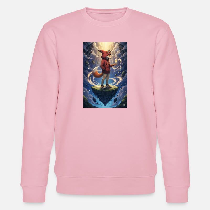 Fuchs im schwebenden Inselkristall - Stanley/Stella Unisex Bio-Sweatshirt CHANGER  - Hellrosa