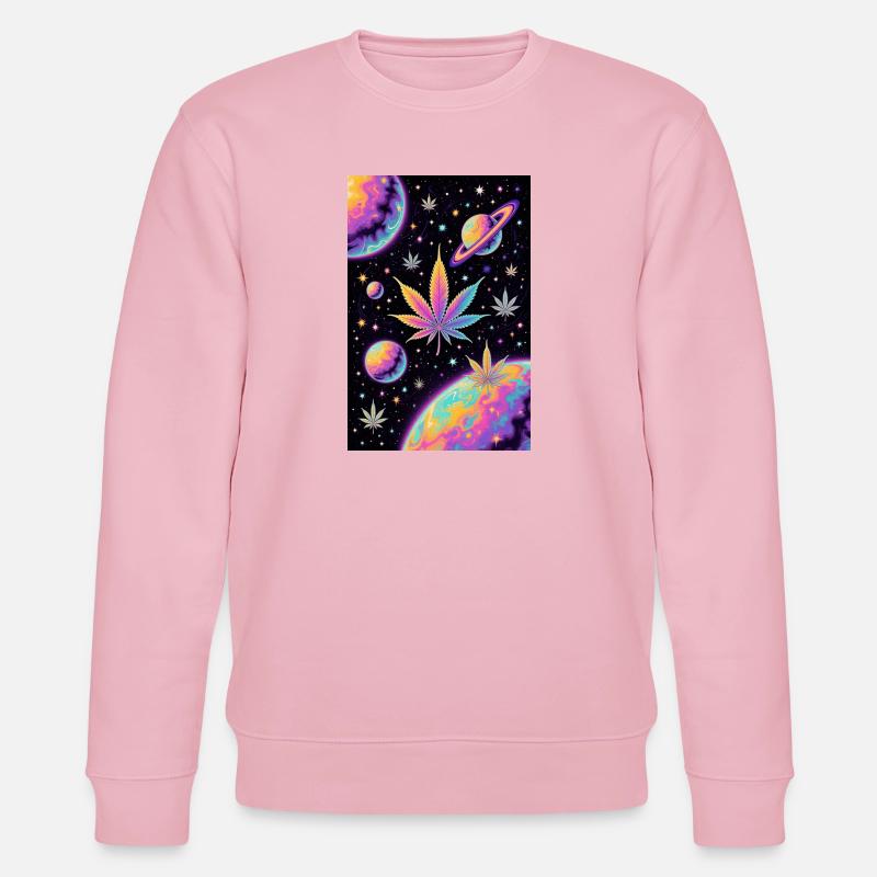 Schéma du cannabis spatial psychédélique - Sweat bio CHANGER Stanley/Stella Unisexe - rose pâle