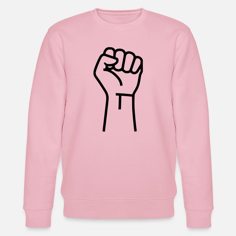 Faust Widerstand Protest Outline - Stanley/Stella Unisex Bio-Sweatshirt CHANGER  - Hellrosa