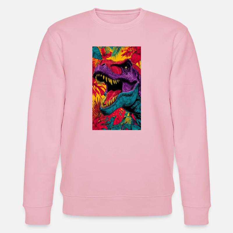 Dinosaurier - Stanley/Stella Unisex Bio-Sweatshirt CHANGER  - Hellrosa