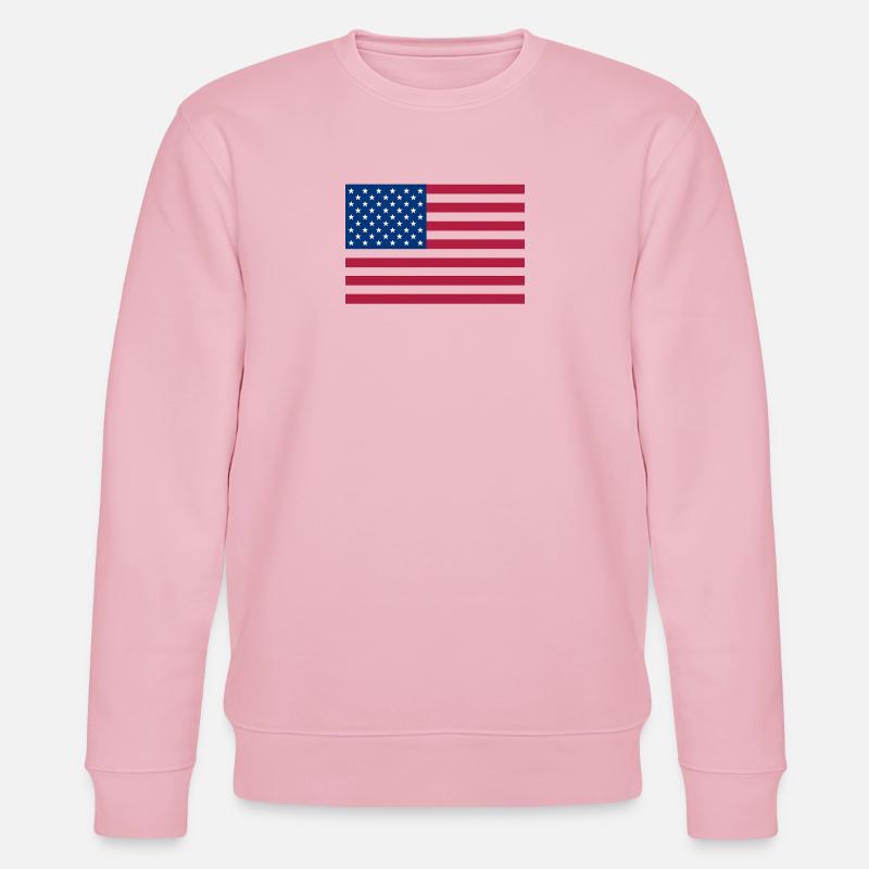 Dunkelrote amerikanische Flagge - Stanley/Stella Unisex Bio-Sweatshirt CHANGER - Hellrosa