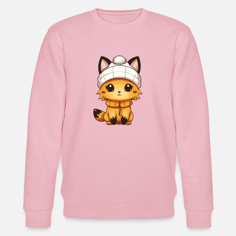 Fox Comic - Stanley/Stella CHANGER Unisex Organic Sweatshirt - cotton pink