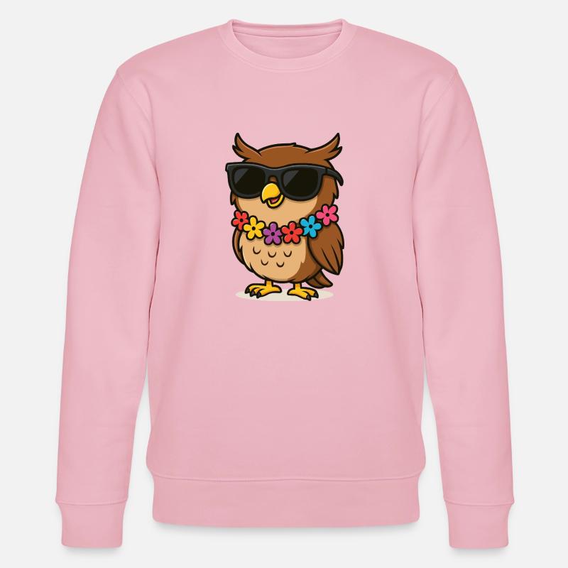 eule blumenkette - Stanley/Stella Unisex Bio-Sweatshirt CHANGER  - Hellrosa